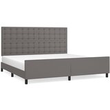 The Living Store Posteljni okvir z vzglavjem siva 200x200 cm umetno usnje - Posteljni Okvir Z Vzglavjem, (21503512) | Shoptok.si