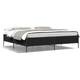  Okvir za krevet crni 200 x 200 cm konstruirano drvo i metal | Eponuda.ba