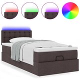  Otomanski krevet s madracem i LED tamnosmeđi 90x200 cm tkanine | shoptok.hr
