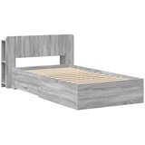  Okvir kreveta s pohranom s uzglavljem Siva Sonoma 90 x 200 cm - Siva sonoma 90 x 200 cm bez središnje police | shoptok.hr