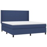  Box spring postelja z vzmetnico modra 160x200 cm blago | Shoptok.si