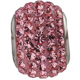 Amore Baci prljavo roze srebrni privezak sa swarovski kristalom za narukvicu ( 23008 ) Cene