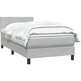 Box Spring krevet s madracem svijetlo sivi 80x210 cm baršun | Eponuda.ba