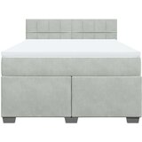 vidaXL Box spring postelja z vzmetnico svetlo siva 160x200 cm žamet | Shoptok.si
