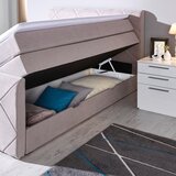 XORA postelja boxspring 180 cm x 200 cm , tekstil siva | Shoptok.si