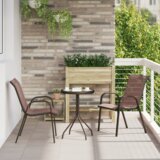 vidaXL 3-delni vrtni bistro set Rjava Tekstilen in Jeklo | Shoptok.si
