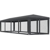 Šator za zabave 10 mrežastih bočnih zidova antracit 3x12 m HDPE | shoptok.hr