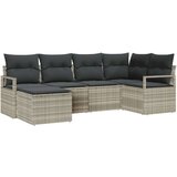  Set vrtne sofe od 6 komada s jastučićima svjetlosiva poli ratan 2-sjedalna vrtna sofa sa skladištem i jastučićima siva poli rat Cijene