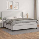 Box spring postelja z vzmetnico bela 200x200 cm umetno usnje, (20761190) Cene