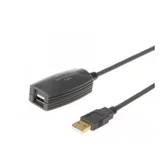kabl sa pojačivačem USB A USB A M F 5m crni