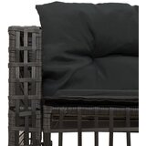  Vrtna sofa L-oblika s jastucima i tabureom crna od poliratana | Eponuda.com