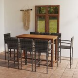 vidaXL Vrtna barska garnitura 9-delna siva Cene
