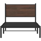 Metalni okvir kreveta s uzglavljem smeđa boja hrasta 100x190 cm | shoptok.hr