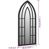  Vrtno ogledalo crno 70 x 30 cm željezno za vanjsku upotrebu | shoptok.hr