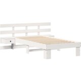 vidaXL Konstrukcija postelje Bela 75 x 190 cm Masivno borovo les | Shoptok.si