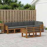  Set vanjskih sofa 8 kom. Prirodna i antracit Poliester | shoptok.hr