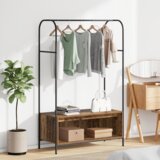vidaXL Stojalo za oblačila s policami star les 100x44x160 cm | Shoptok.si