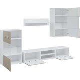 vidaXL TV jedinice od 5 dijelova s LED rasvjetom Kameno sivo | shoptok.hr