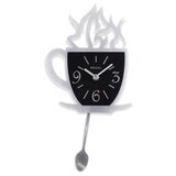 WALLXPERT dekorativni metalni zidni sat coffee cup silver | ePonuda.com
