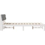  Okvir kreveta s uzglavljem Bijela i svijetlosiva 120 x 190 cm | shoptok.hr