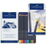 Faber-Castell Barvni svinčniki 12 barv, kovinska škatla Goldfaber | Shoptok.si