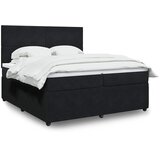  Krevet s oprugama i madracem crni 200x200 cm baršunasti | shoptok.hr