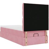 vidaXL Otomanski posteljni okvir z vzmetnicami roza 90x190cm žamet | Shoptok.si