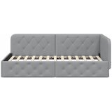  Kutni okvir kreveta Svijetlo siva 100 x 200 cm tkanina | shoptok.hr