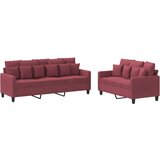 2-dijelni set sofa s jastucima crvena boja vina od tkanine | shoptok.hr