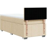 vidaXL Box spring postelja z vzmetnico krem 80x200 cm blago, (21311026) | Shoptok.si