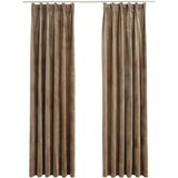 Furnova Zatemnitvene zavese 2 kosa z obešali žametne bež 140x245 cm, (21918317) | Shoptok.si