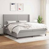  Box spring postelja z vzmetnico svetlo siva 200x200 cm blago, (20898355) Cene