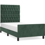 Maison Chic Posteljni okvir - Enojna postelja - Postelja za odrasle brez vzmetnice temno zelen 90x200 cm žamet-J8021, (21771425) Cene
