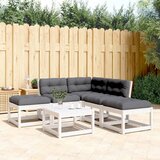 vidaXL 5-dijelni set vrtnih sofa s jastucima bijeli masivna borovina | shoptok.hr