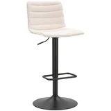 Bel/črn barski stol z nastavljivo višino (višina sedeža 61 cm) Malia –