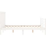  Za krevet s uzglavljem bijeli 140x200 cm od masivnog drva | shoptok.hr