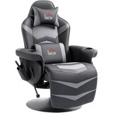 HOMCOM sprostitveni sedež z masažno funkcijo umetno usnje, jeklo 78D x 82,5Š x 111,5V cm Črn+Siv, (5000242891) | Shoptok.si