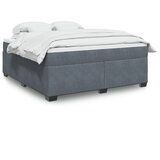 vidaXL Box spring postelja z vzmetnico temno siva 180x200 cm žamet | Shoptok.si