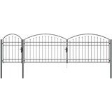 vidaXL Vrata Ograde za Vrt s Arhivnim Vrh Siva 500 x 100 cm Čelik | shoptok.hr