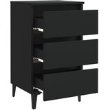  Noćni ormarić s metalnim nogama crni 40 x 35 x 69 cm | shoptok.hr