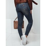DStreet Spodnie damskie SKINNYJEAN skinny z paskiem jeansowe granatowe | shoptok.hr