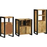 vidaXL Set namještaja za kupaonicu 3 pcs Smeđa Čvrsto drvo manga | shoptok.hr