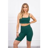 Kesi Set with high-waisted trousers in green color Cene