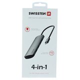 TIP C HUB 4 in 1 aluminijum sivi, SWISSTEN | ePonuda.com