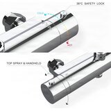 ELITE EDITION Tuš sistem BSE1603 s termostatsko baterijo, 25-centimetrsko okroglo nadglavno prho in mat črno izvedbo — Krom | Shoptok.si