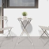 Bistro Stol Bež Ø 50 x 71 cm Čelik s prahom | shoptok.hr