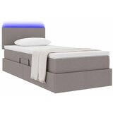  Krevet s prostorom za pohranu s LED-om Sivo-smeđa 90 x 200 cm | shoptok.hr
