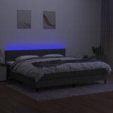  box spring s madracem LED tamnosivi 200x200 cm tkanina | shoptok.hr