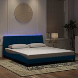  Okvir kreveta s LED-om bez madraca Hanko plavi 180 x 200 cm baršunasti | shoptok.hr