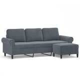  Trosjed s tabureom tamnosivi 180 cm baršunasti Siva | shoptok.hr